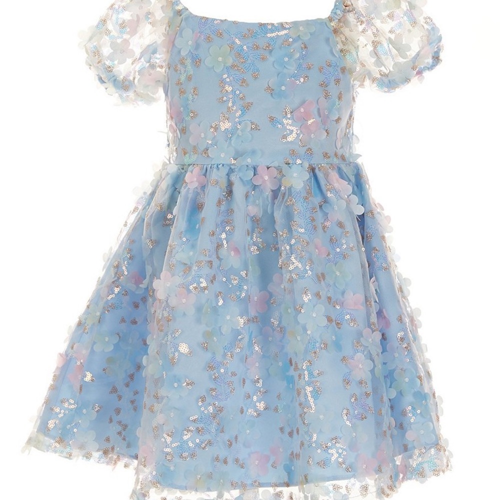Rare Editions Light Blue Dress with Sequin Details